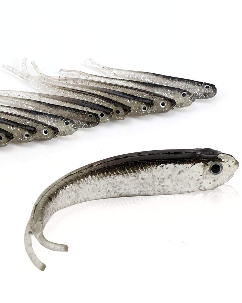 Beoccudo Fishing Lures Bass Bait, Soft Plastic Split Tail Lure Set -24pcs Jerk Minnow Swimbait - Image 1